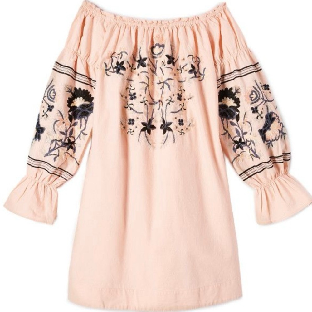 FREE PEOPLE Embroidered Tunic Dress small